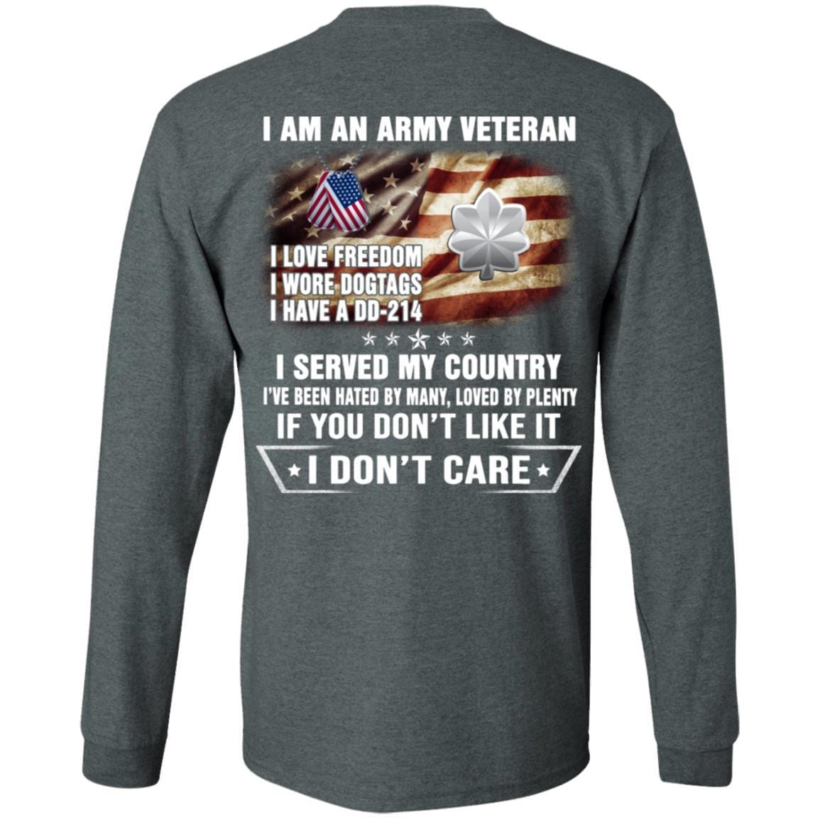 T-Shirt "I Am An Army Veteran" O-5 Lieutenant Colonel(LTC)Rank On Back-TShirt-Army-Veterans Nation