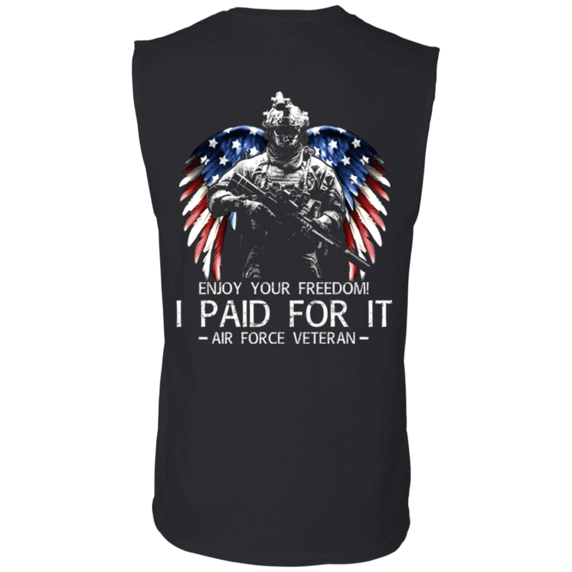 Air Force Veteran - Enjoy your freedom I paid for it Men Back T Shirts-TShirt-USAF-Veterans Nation