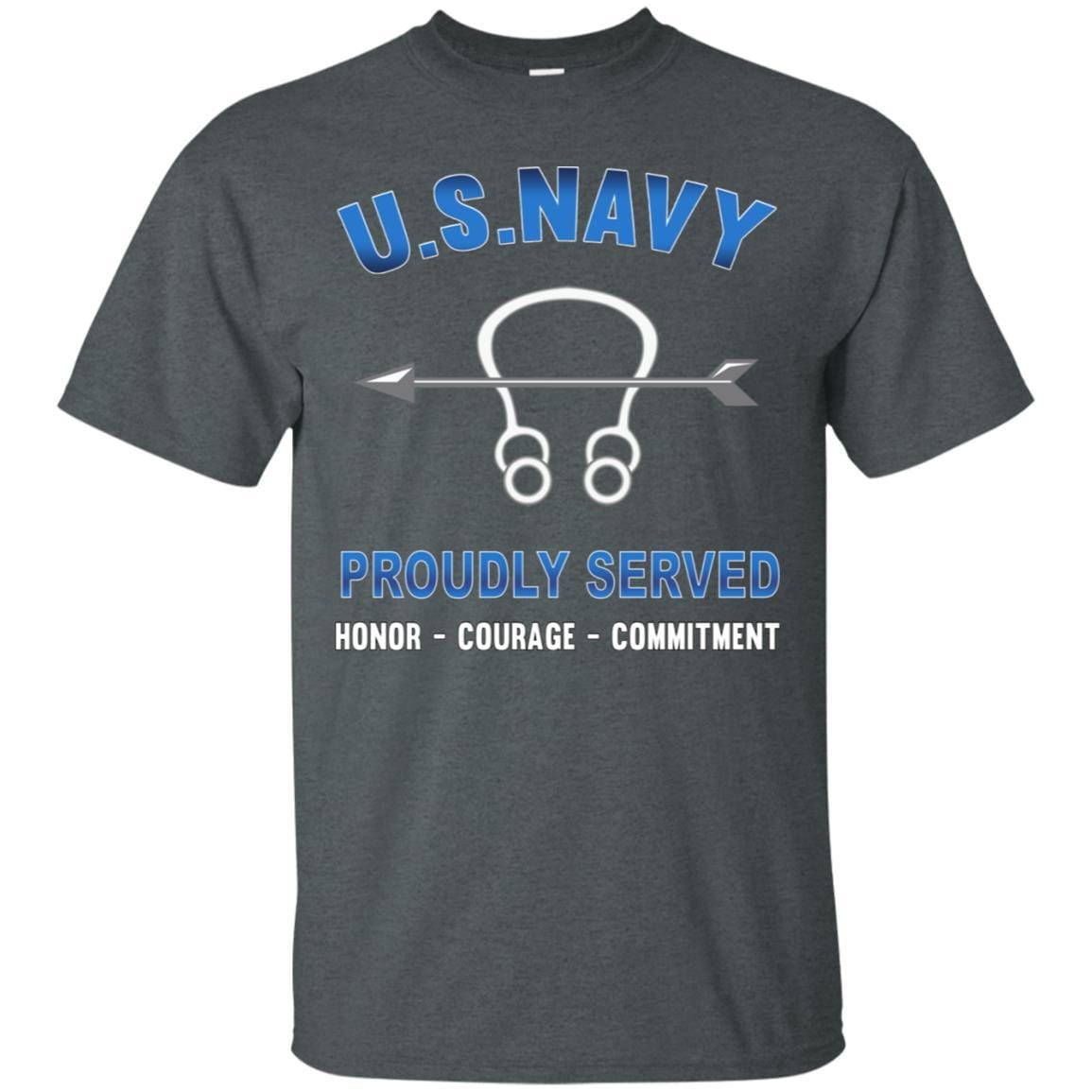 Navy Sonar Technician Navy ST - Proudly Served T-Shirt For Men On Front-TShirt-Navy-Veterans Nation