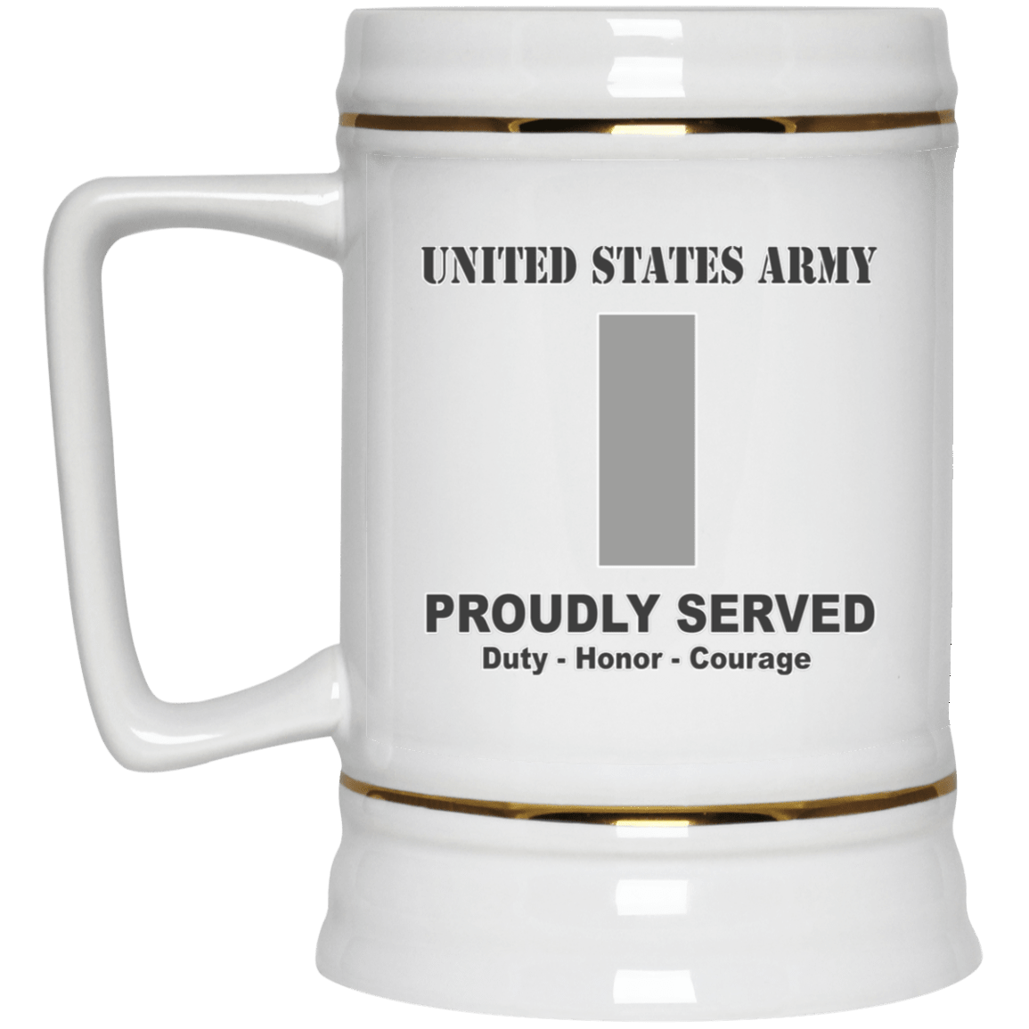 US Army O-2 First Lieutenant O2 1LT Commissioned Officer Ranks White Coffee Mug - Stainless Travel Mug-Mug-Army-Ranks-Veterans Nation