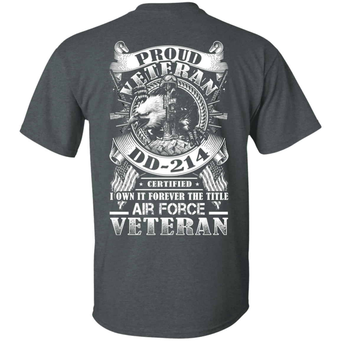 Proud Air Force Veteran DD214 Back T Shirts-TShirt-USAF-Veterans Nation