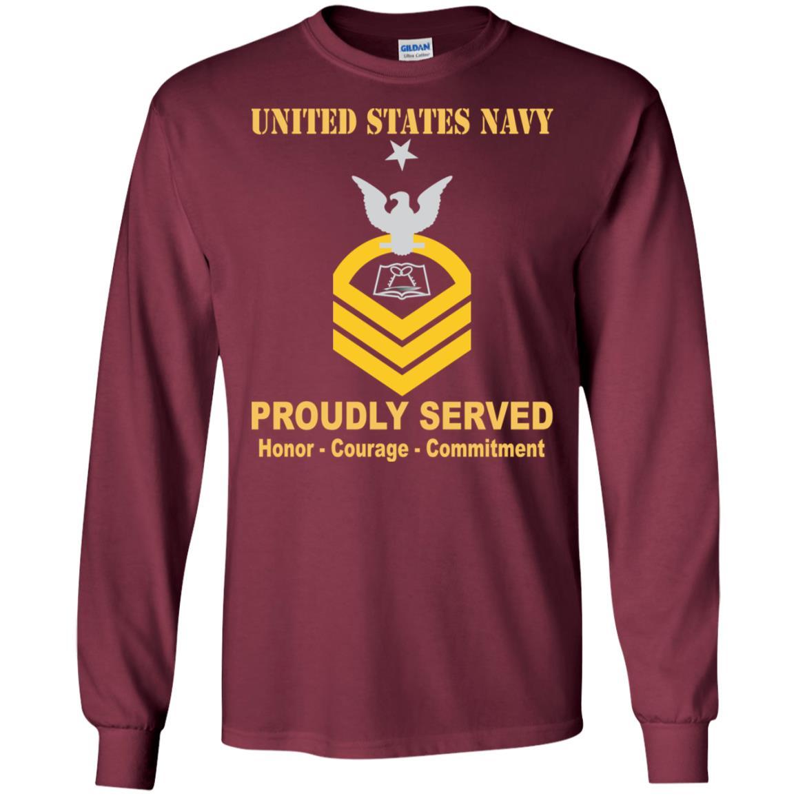 Navy Mess Management Specialist Navy MS E-8 Rating Badges Proudly Served T-Shirt For Men On Front-TShirt-Navy-Veterans Nation