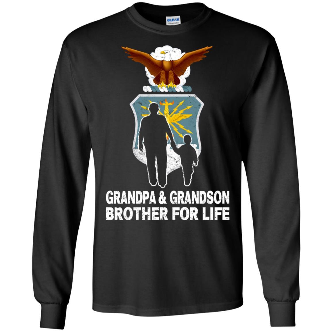 AIR FORCE GRANDPA AND GRANDDAUGHTER ( GRANDSON ) BROTHER FOR LIFE T-Shirt On Front-TShirt-USAF-Veterans Nation