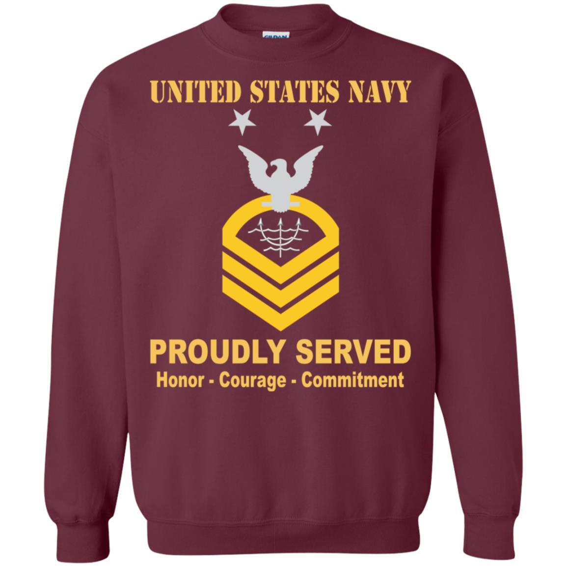 Navy Ocean Systems Technician Navy OT E-9 Rating Badges Proudly Served T-Shirt For Men On Front-TShirt-Navy-Veterans Nation