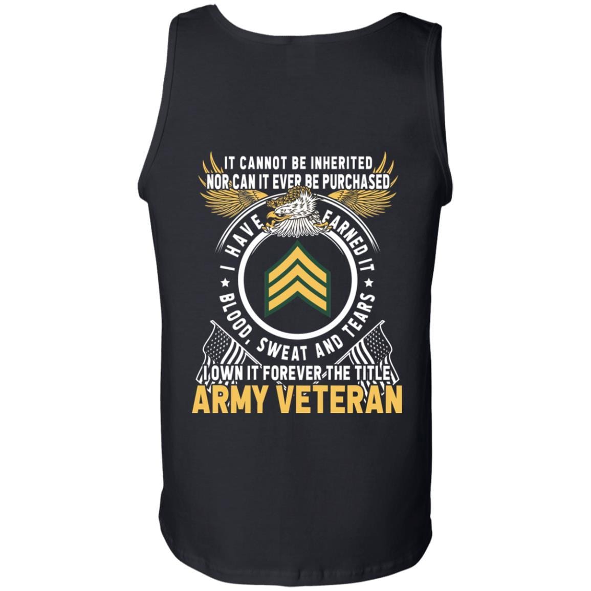 US Army E-5 Sergeant E5 SGT Noncommissioned Officer Ranks T-Shirt For Men On Back-TShirt-Army-Veterans Nation