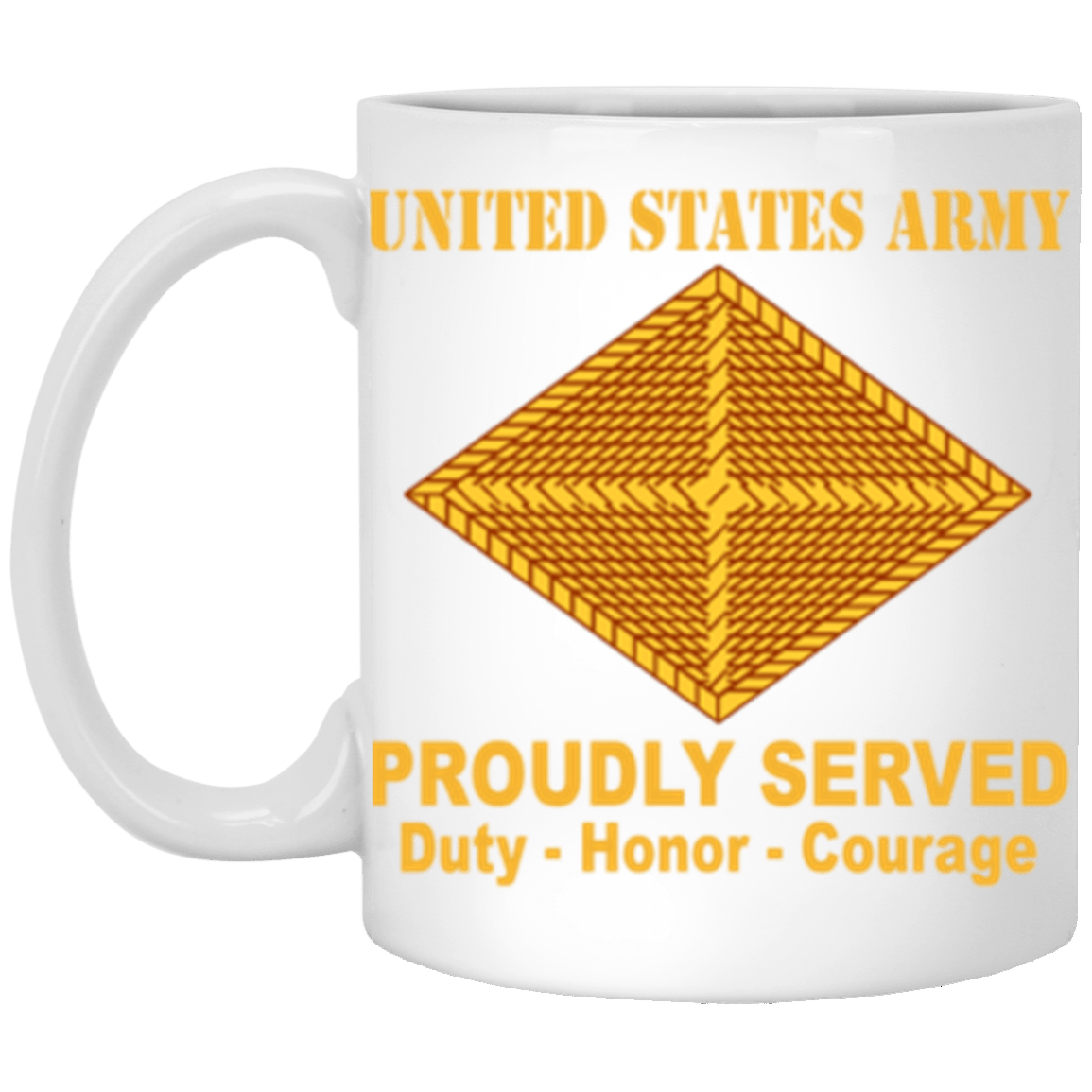 US Army Finance Corps Proudly Served Core Values 11 oz. White Mug-Drinkware-Veterans Nation