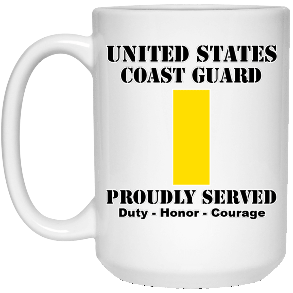 US Coast Guard O-1 Ensign O1 ENS Junior Officer Ranks White Coffee Mug - Stainless Travel Mug-Mug-USCG-Officer-Veterans Nation