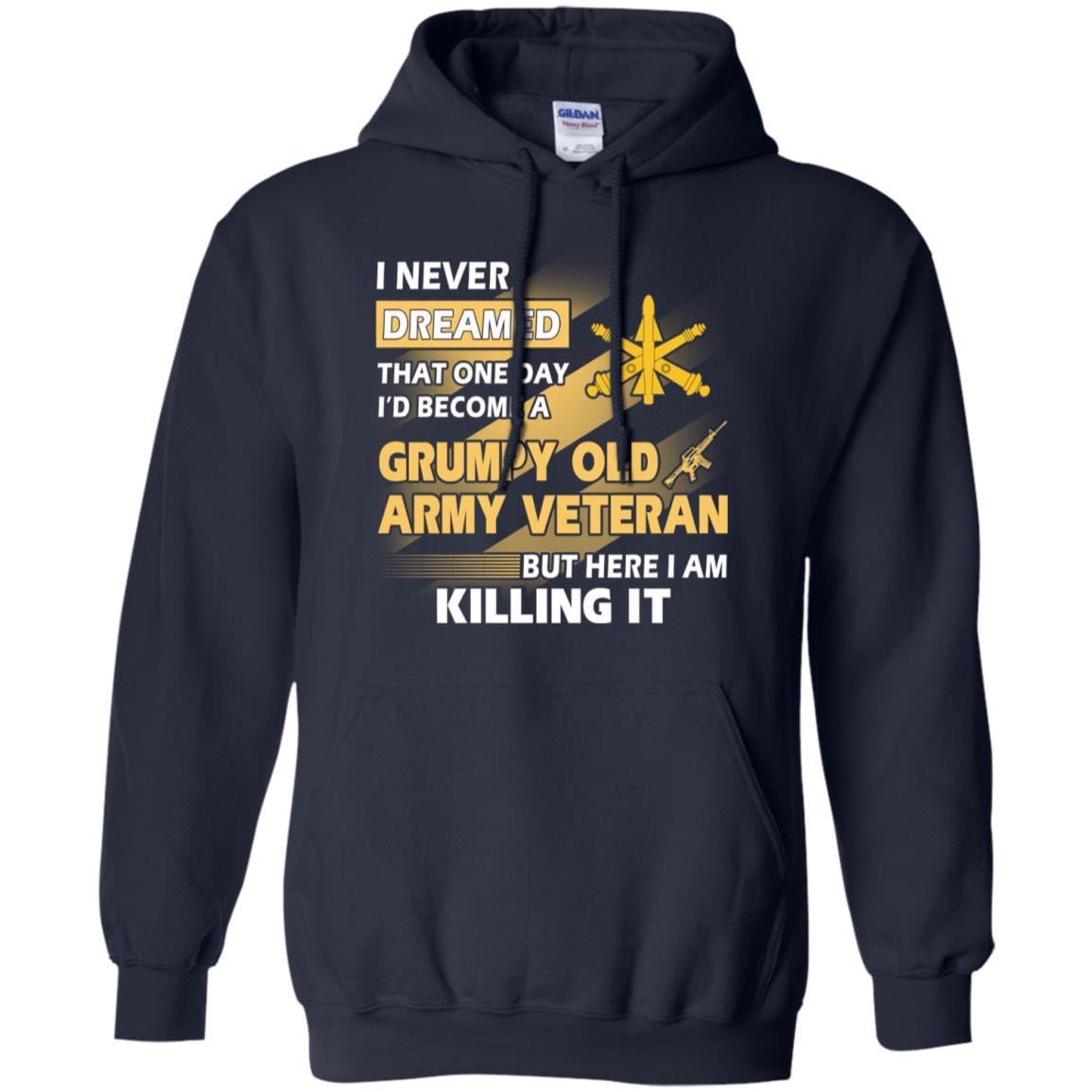 US Army T-Shirt "Air Defense Artillery Grumpy Old Veteran" On Front-TShirt-Army-Veterans Nation