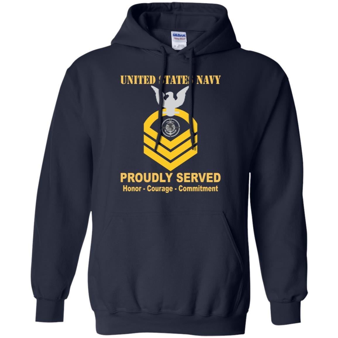 Navy Religious Program Specialist Navy RP E-7 Rating Badges Proudly Served T-Shirt For Men On Front-TShirt-Navy-Veterans Nation