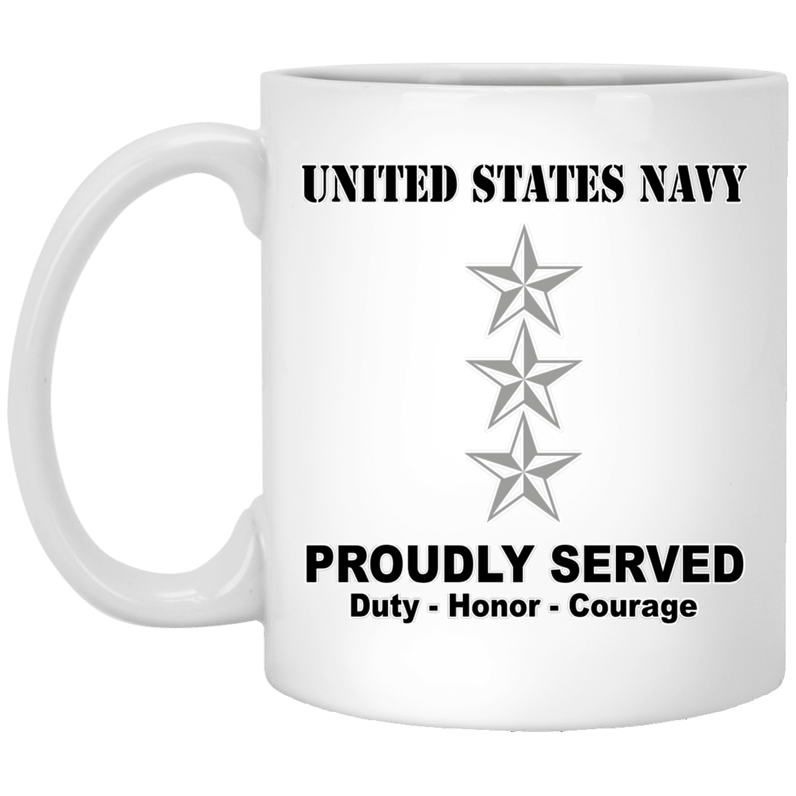 US Navy O-9 Vice Admiral O9 VADM Flag Officer Ranks Tshirt White Coffee Mug - Stainless Travel Mug-Mug-Navy-Officer-Veterans Nation