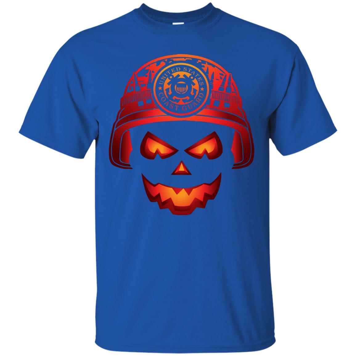 USCG Coast Guard Skull Halloween Men T Shirt On Front-TShirt-USCG-Veterans Nation