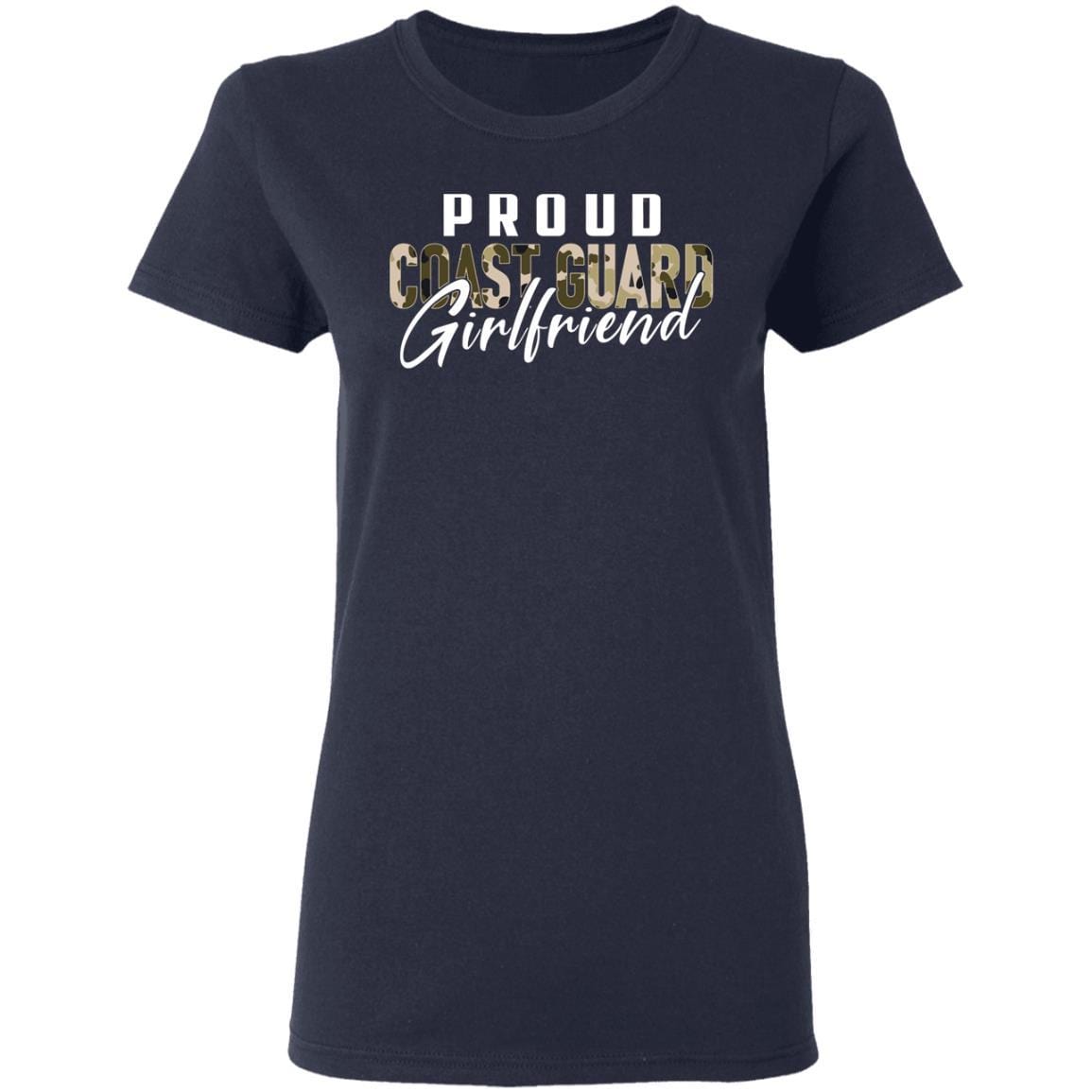 T-Shirt Proud Coast Guard Girlfriend Gildan Ladies' 5.3 oz.-T-Shirts-Veterans Nation