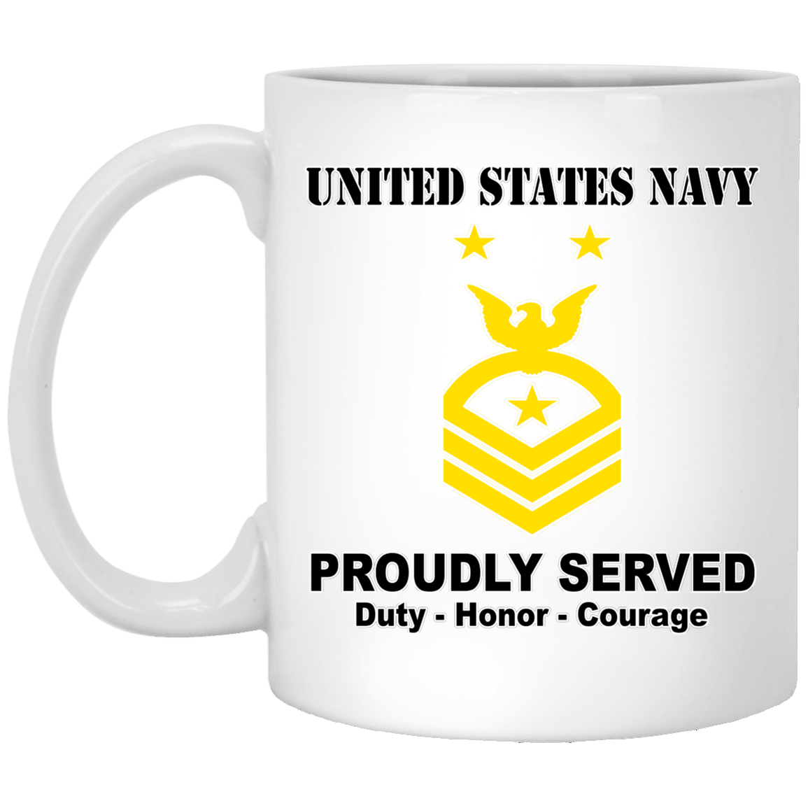 US Navy E-9 Command Master Chief Petty Officer E9 CMDCM Senior Enlisted Advisor Ranks T shirt White Coffee Mug - Stainless Travel Mug-Mug-Navy-Collar-Veterans Nation