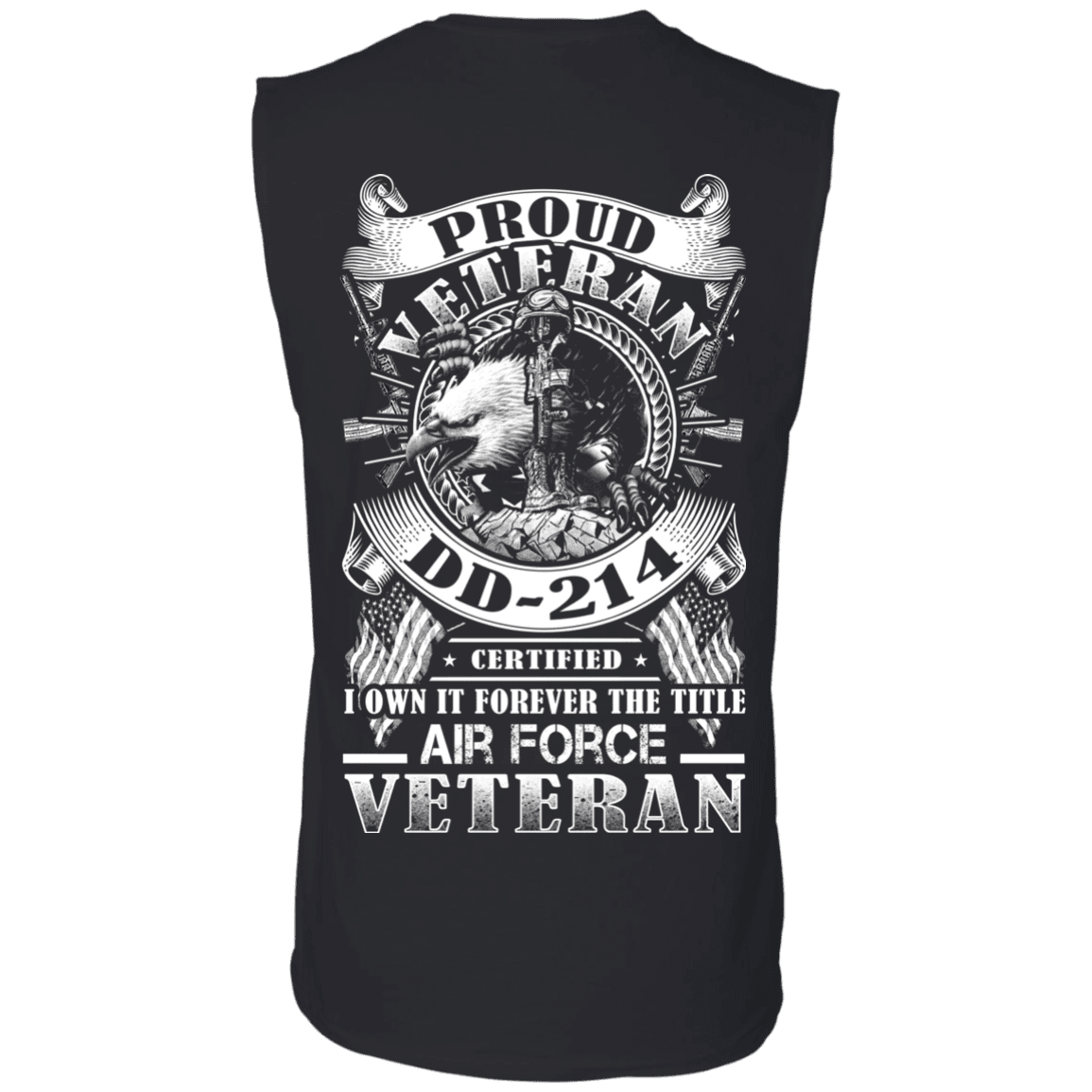 Proud Air Force Veteran DD214 Back T Shirts-TShirt-USAF-Veterans Nation