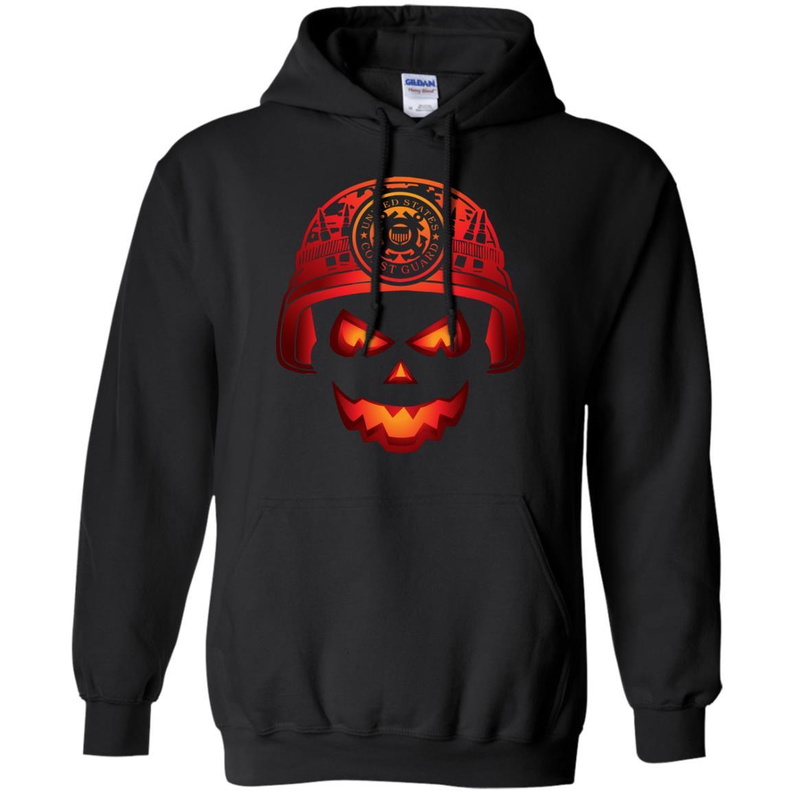 USCG Coast Guard Skull Halloween Men T Shirt On Front-TShirt-USCG-Veterans Nation