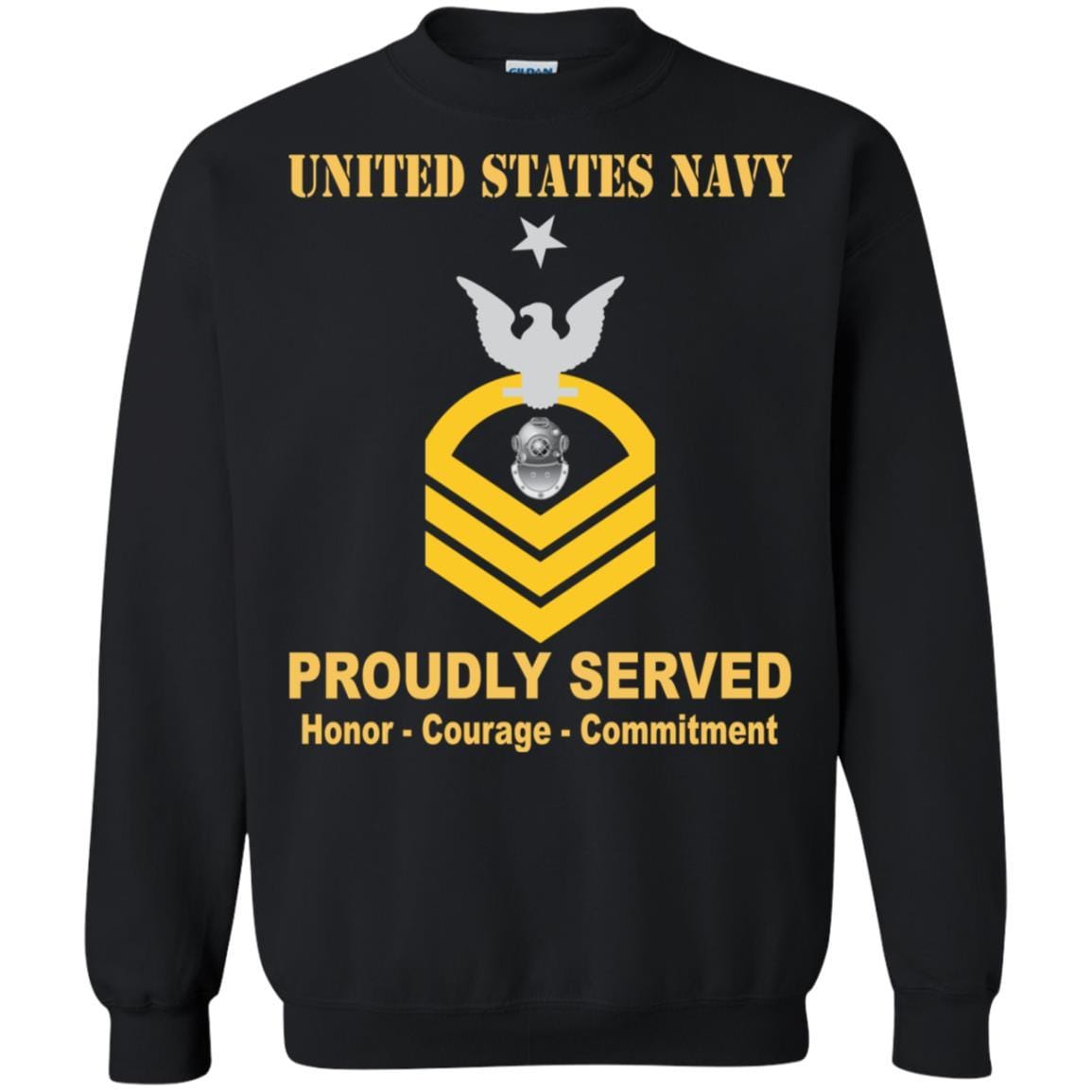 Navy Diver Navy ND E-8 Rating Badges Proudly Served T-Shirt For Men On Front-TShirt-Navy-Veterans Nation