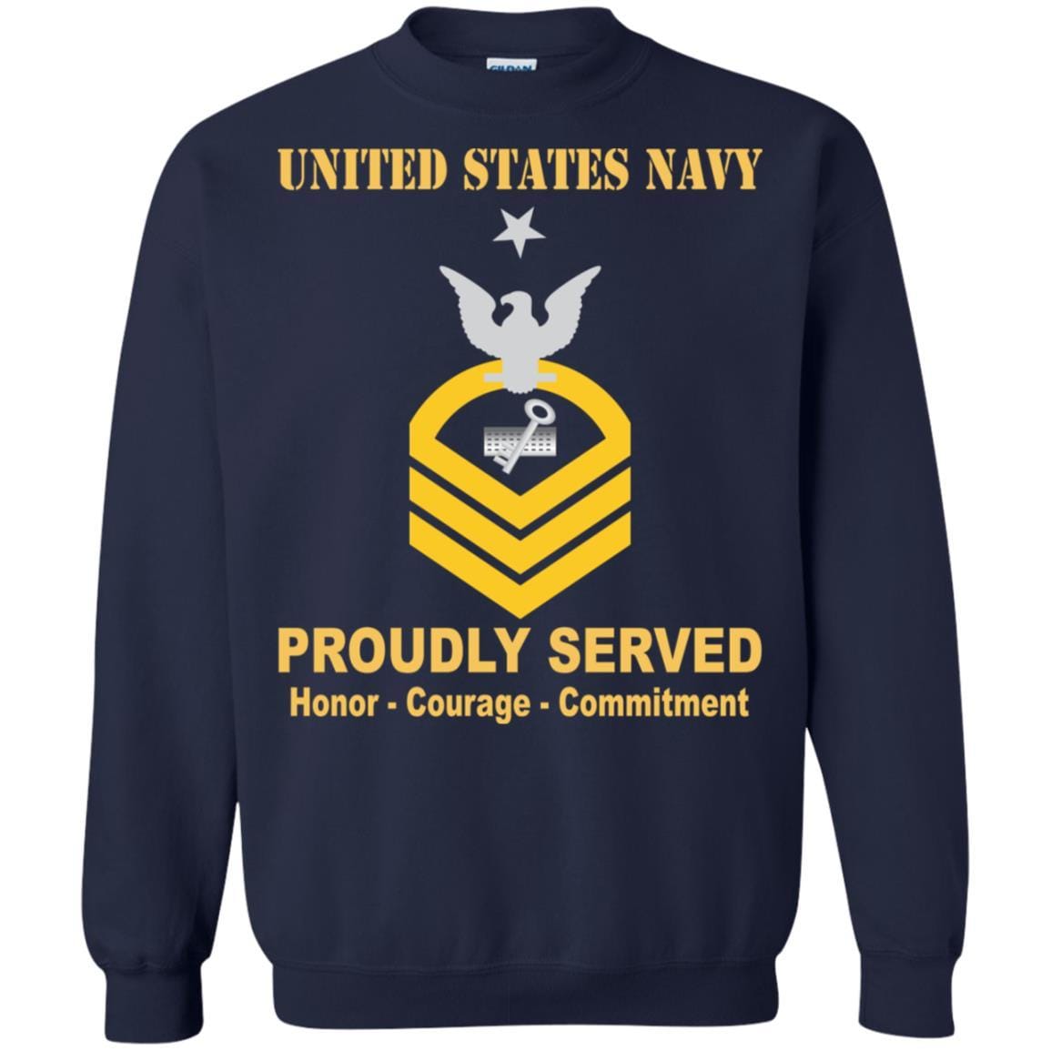 Navy Disbursing Clerk Navy DK E-8 Rating Badges Proudly Served T-Shirt For Men On Front-TShirt-Navy-Veterans Nation