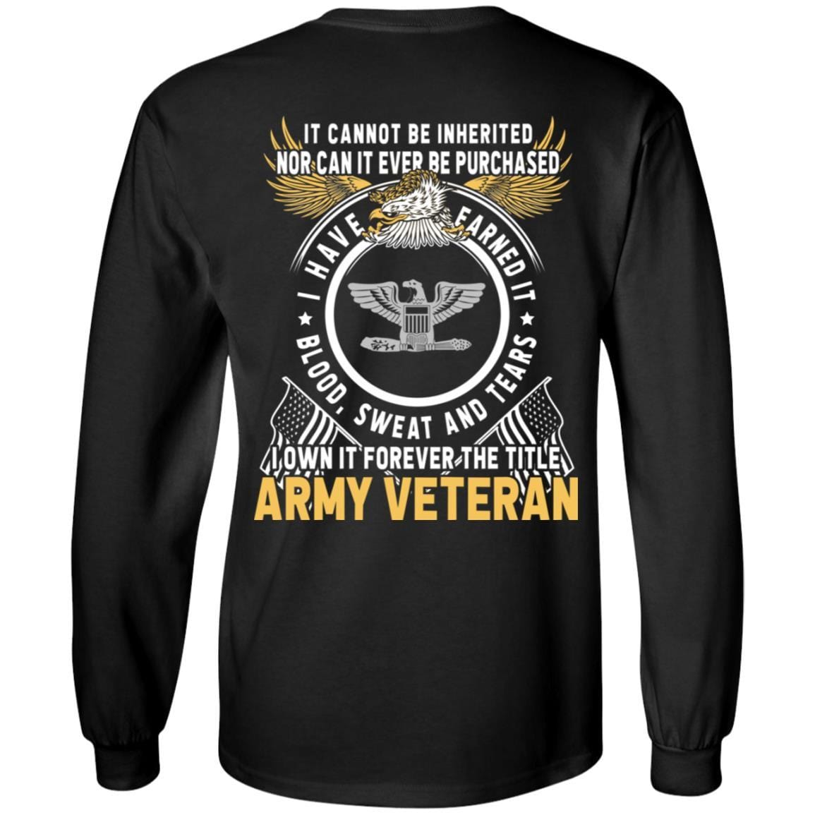 US Army O-6 Colonel O6 COL Field Officer Ranks T-Shirt For Men On Back-TShirt-Army-Veterans Nation