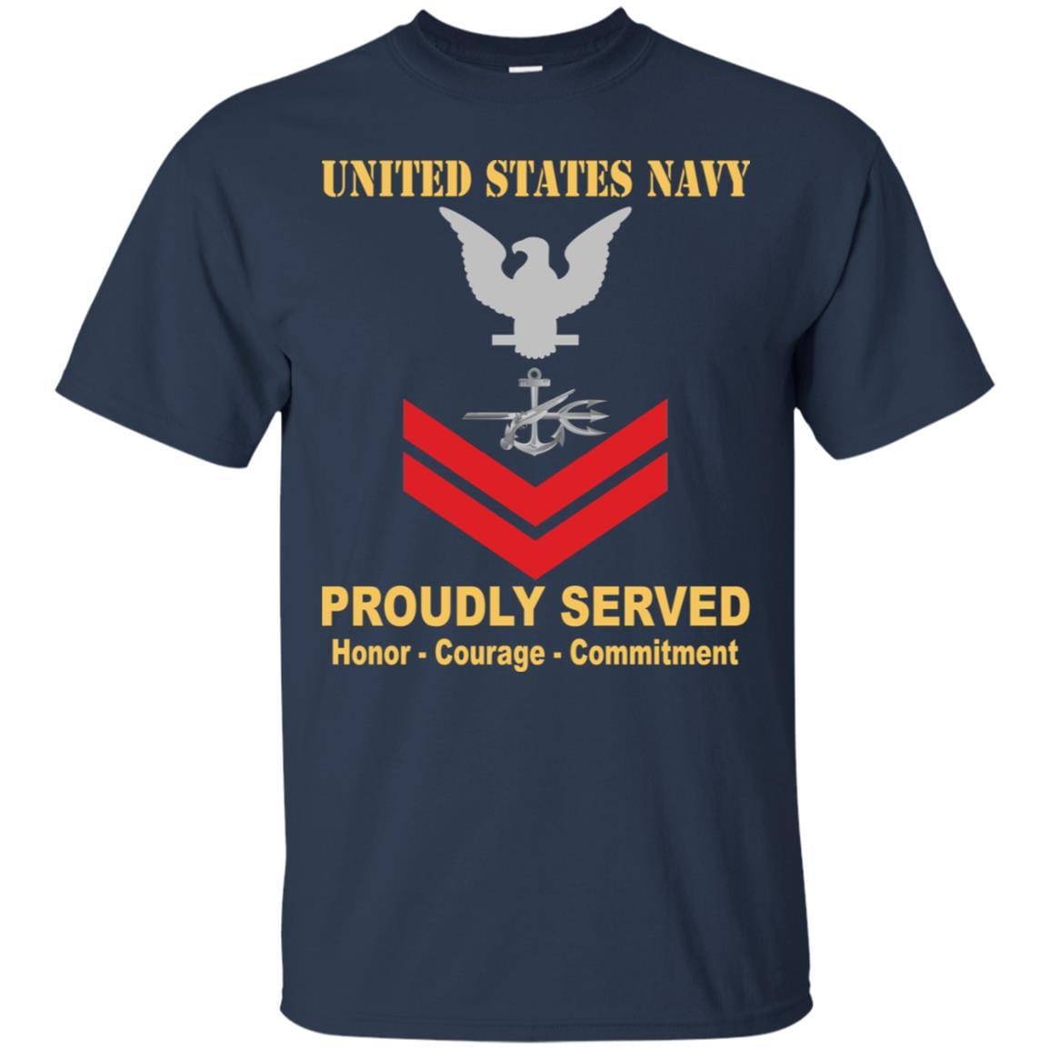 Navy Special Warfare Operator Navy SO E-5 Rating Badges Proudly Served T-Shirt For Men On Front-TShirt-Navy-Veterans Nation