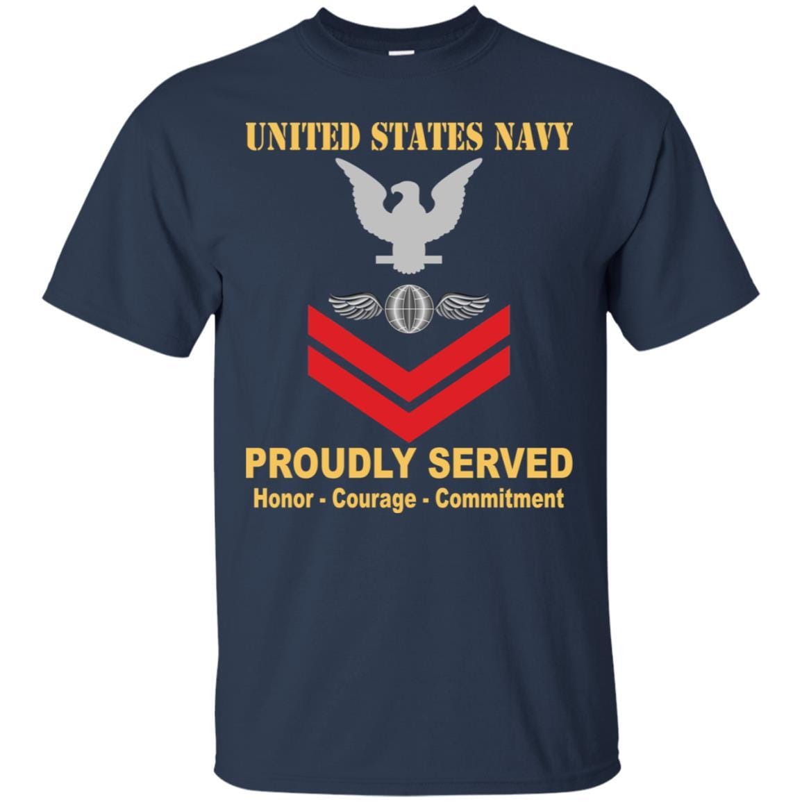 Navy Aviation Electricians Mate Navy AE E-5 Rating Badges Proudly Served T-Shirt For Men On Front-TShirt-Navy-Veterans Nation