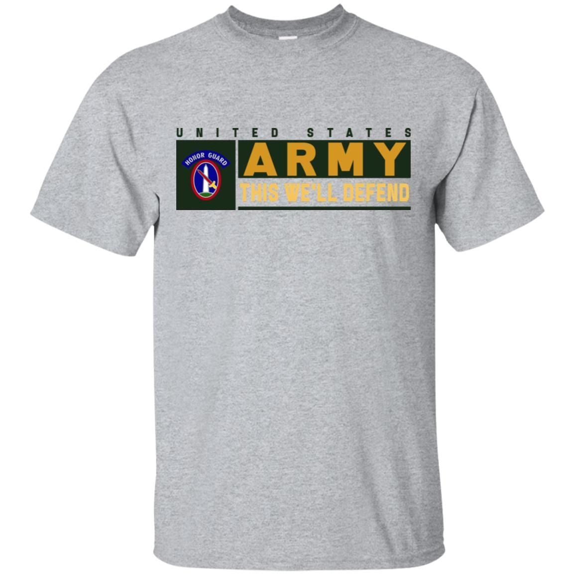 US Army 3RD INFANTRY REGIMENT, MILITARY DISTRICT OF WASHINGTON WITH HONOR GUARD TAB- This We'll Defend T-Shirt On Front For Men-TShirt-Army-Veterans Nation