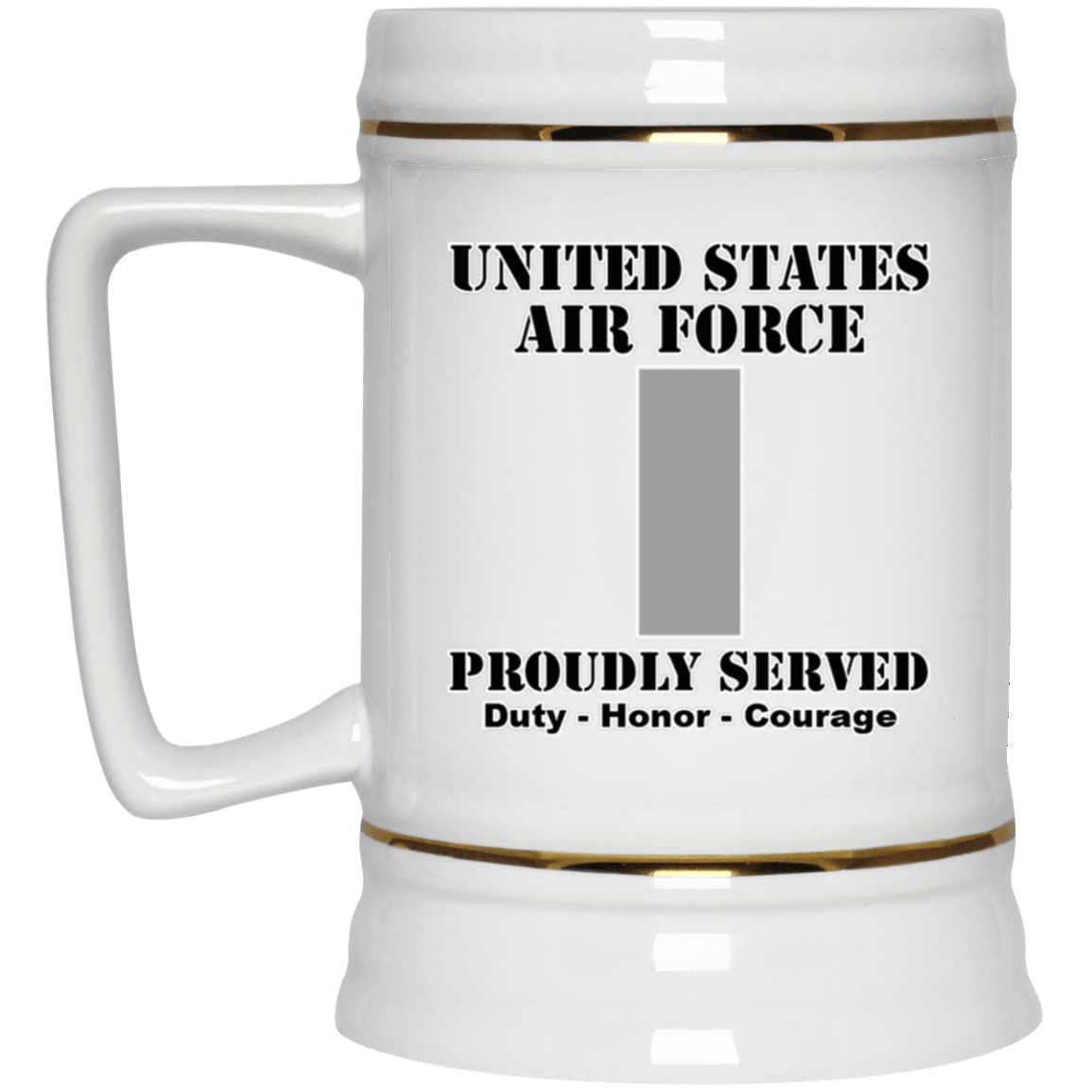 US Air Force O-2 First Lieutenant 1st L O2 Commissioned Officer Ranks White Coffee Mug - Stainless Travel Mug-Mug-USAF-Ranks-Veterans Nation