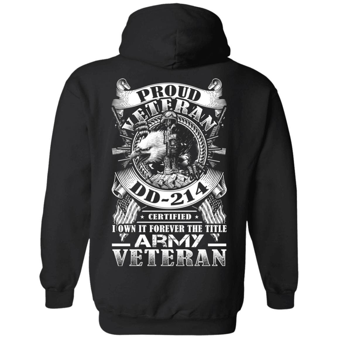 Proud Army Veteran DD214 Back T Shirts-TShirt-Army-Veterans Nation