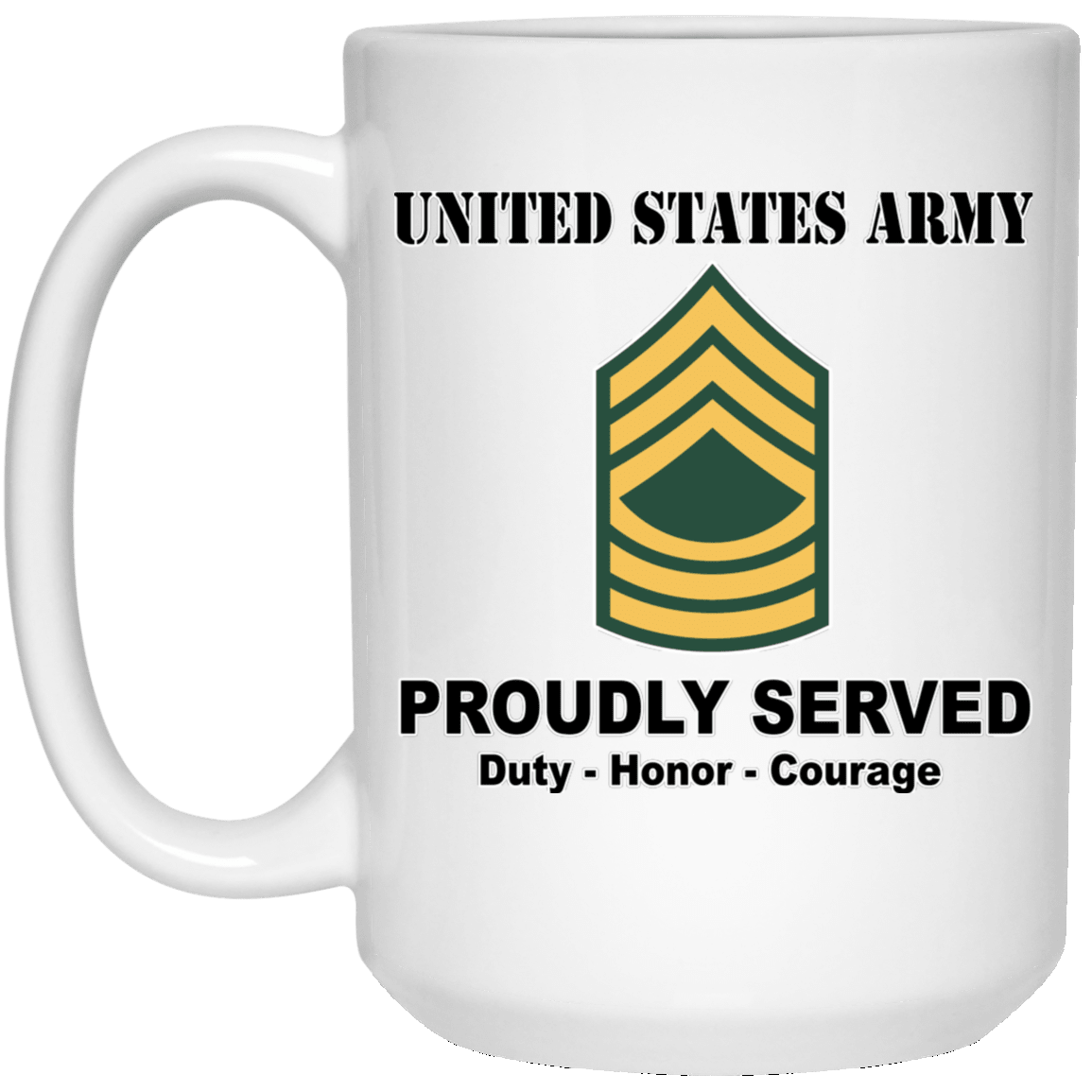 US Army E-8 Master Sergeant E8 MSG Noncommissioned Officer Ranks White Coffee Mug - Stainless Travel Mug-Mug-Army-Ranks-Veterans Nation