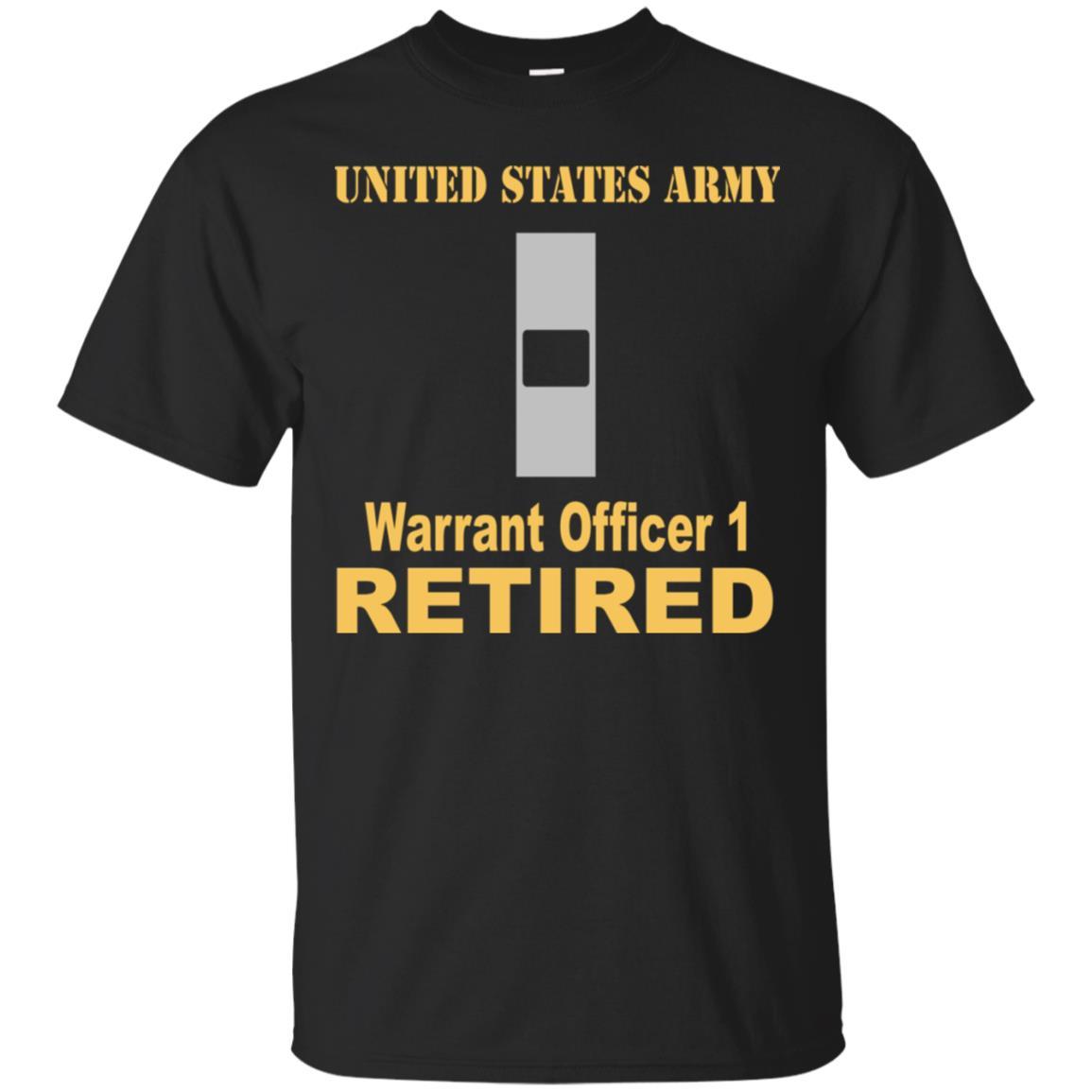 US Army W-1 Warrant Officer 1 W1 WO1 Warrant Officer Retired Men T Shirt On Front-TShirt-Army-Veterans Nation