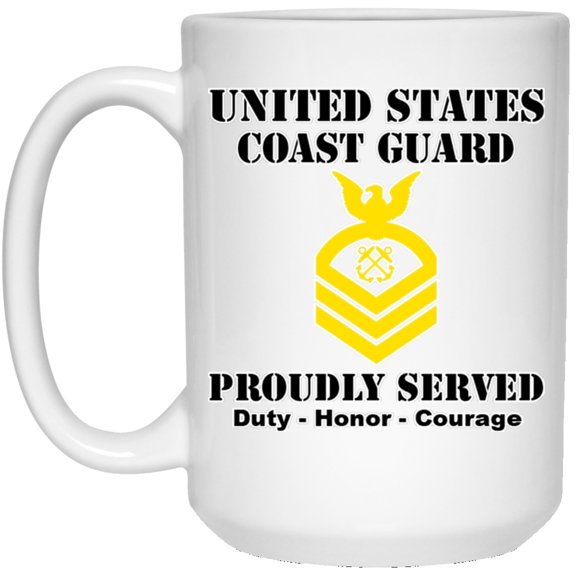 US Coast Guard E-7 Chief Petty Officer E7 CPO Chief Petty Officer Ranks White Coffee Mug - Stainless Travel Mug-Mug-USCG-Collar-Veterans Nation