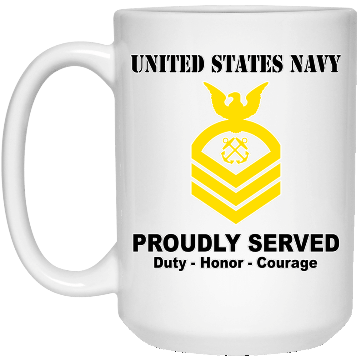 US Navy E-7 Chief Petty Officer E7 CPO Senior Noncommissioned Officer Ranks T shirt White Coffee Mug - Stainless Travel Mug-Mug-Navy-Collar-Veterans Nation