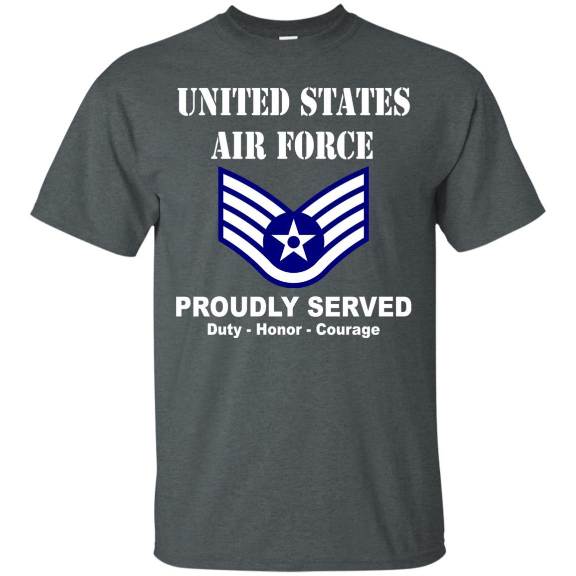 US Air Force E-5 Staff Sergeant SSgt E5 Noncommissioned Officer Ranks Men Front T Shirt For Air Force-TShirt-USAF-Veterans Nation