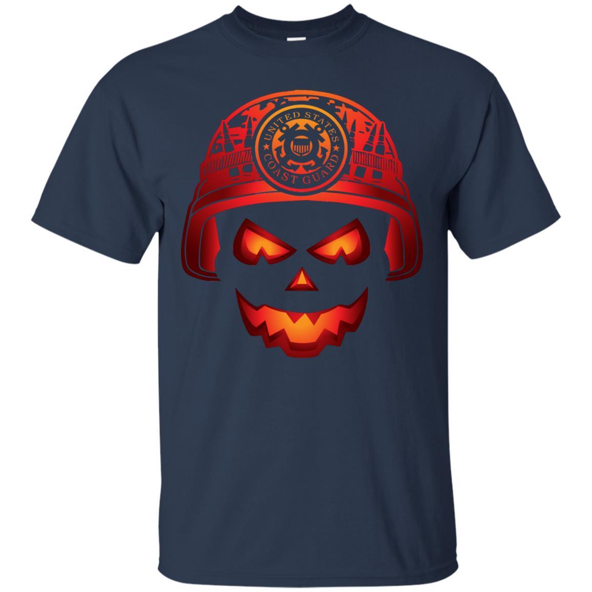 USCG Coast Guard Skull Halloween Men T Shirt On Front-TShirt-USCG-Veterans Nation