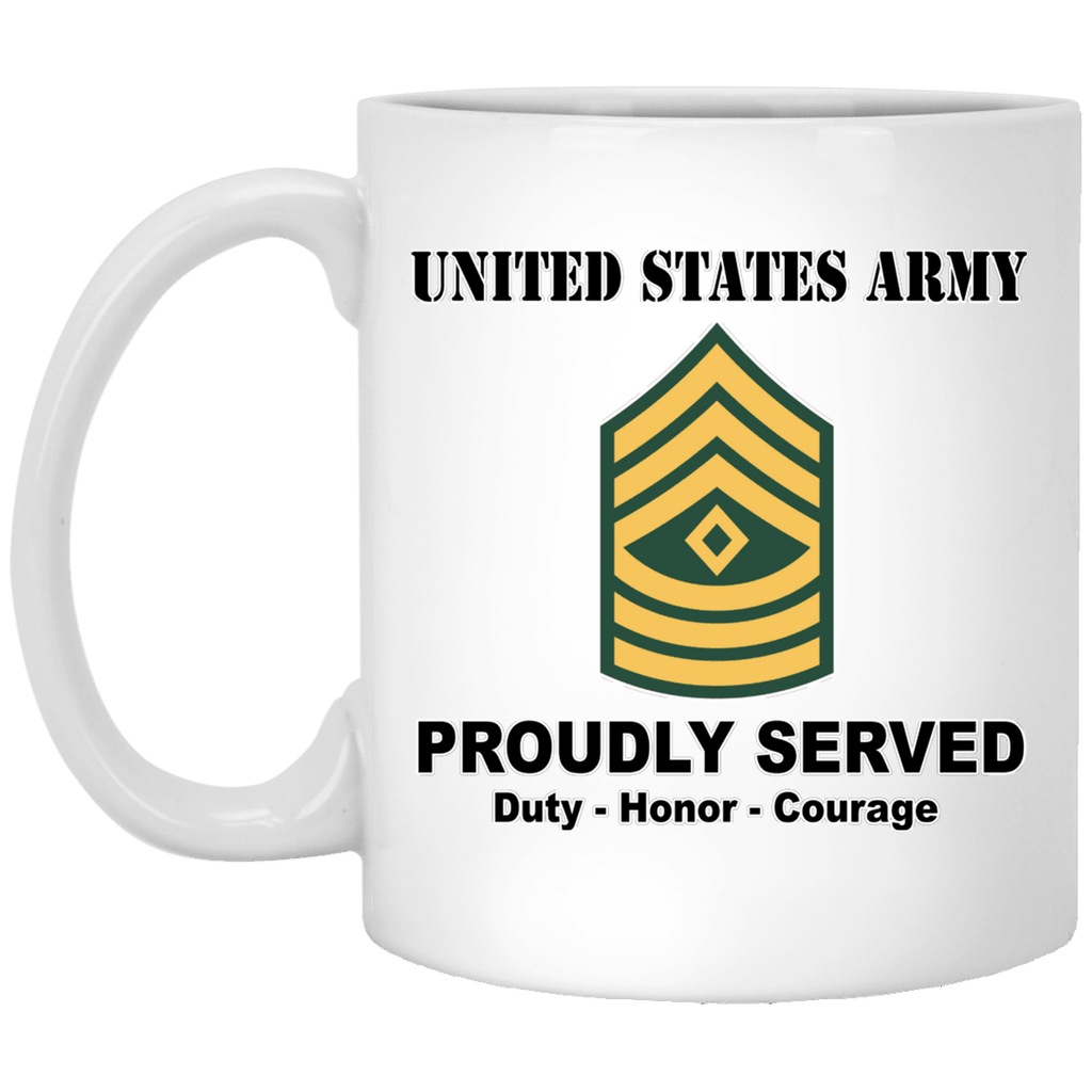 US Army E-8 First Sergeant E8 1SG Noncommissioned Officer Ranks White Coffee Mug - Stainless Travel Mug-Mug-Army-Ranks-Veterans Nation