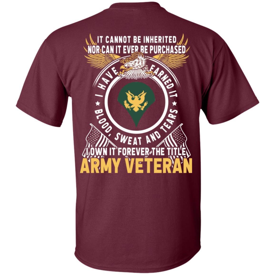 US Army E-4 SPC E4 Specialist Ranks T-Shirt For Men On Back-TShirt-Army-Veterans Nation