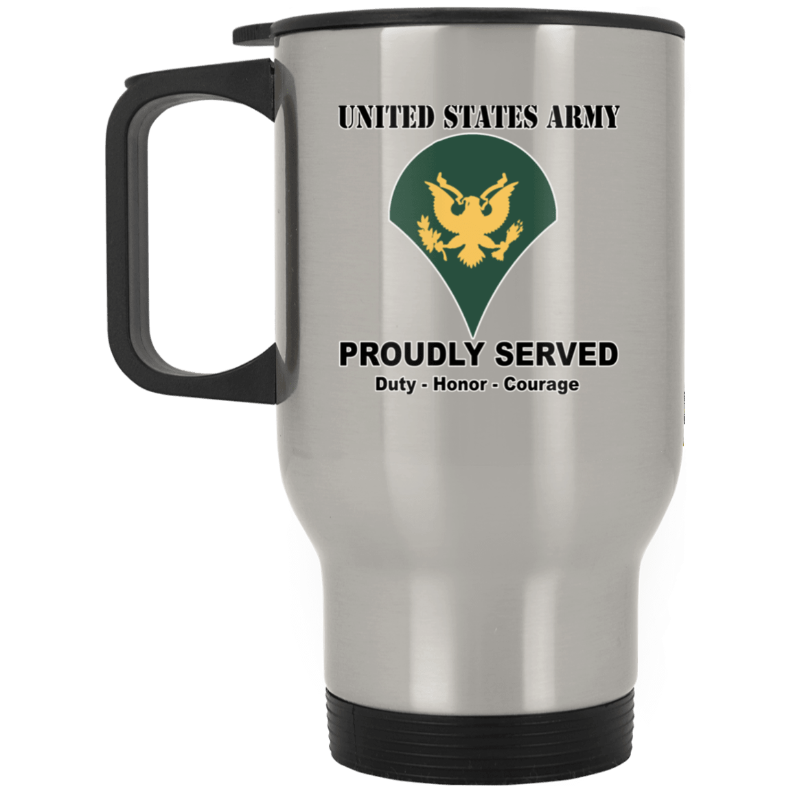 US Army E-4 SPC E4 Specialist Ranks White Coffee Mug - Stainless Travel Mug-Mug-Army-Ranks-Veterans Nation