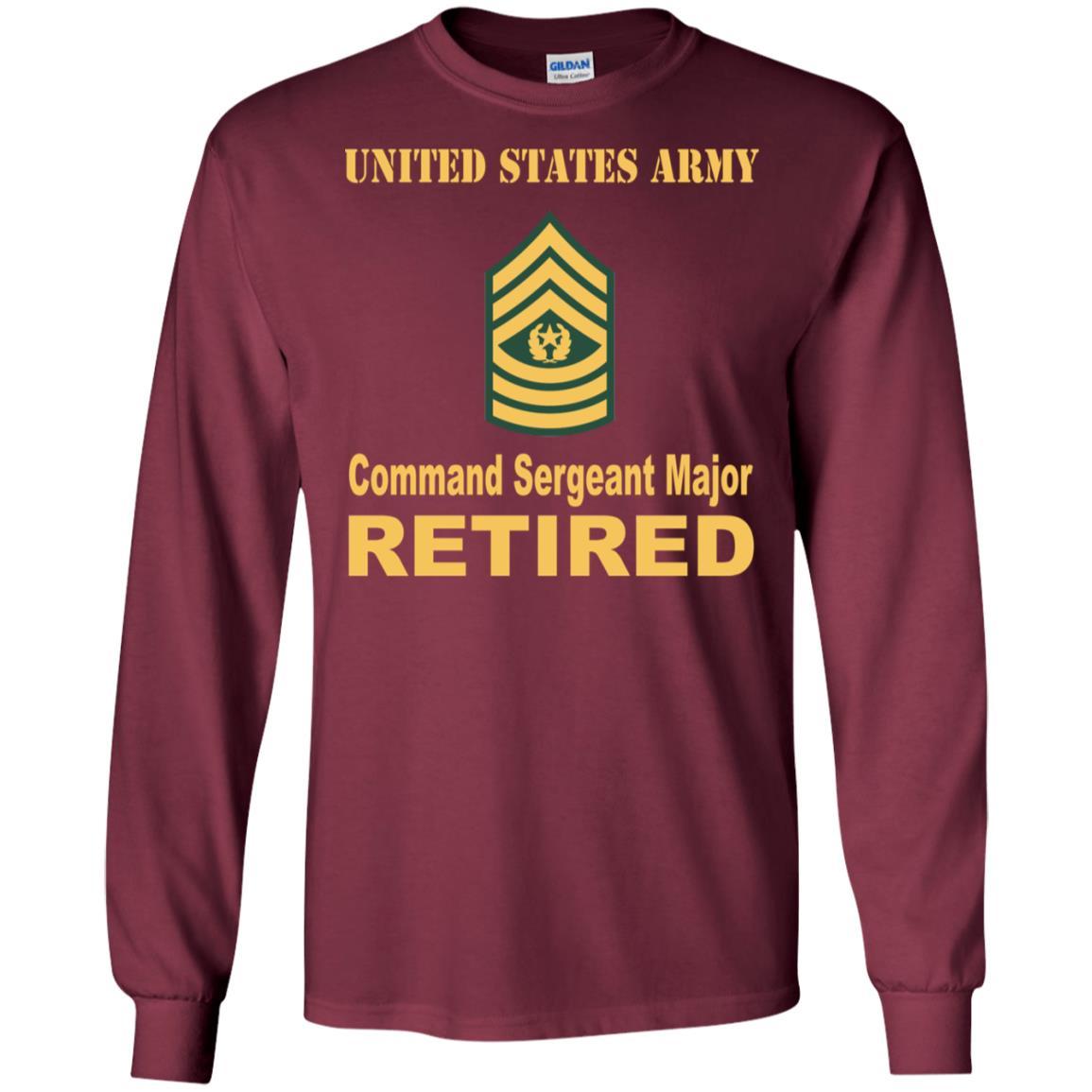 US Army E-9 Command Sergeant Major E9 CSM Noncommissioned Officer Retired Men T Shirt On Front-TShirt-Army-Veterans Nation