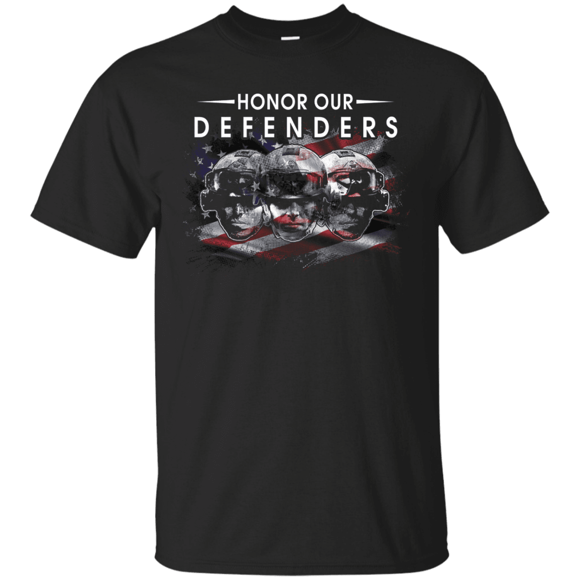 Military T-Shirt "HONOR OUR DEFENDER"-TShirt-General-Veterans Nation