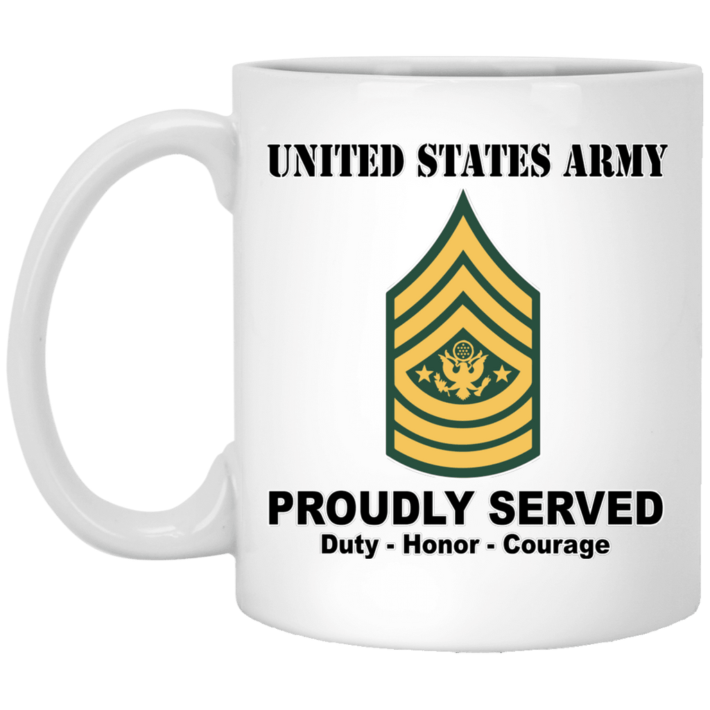 US Army E-9 Sergeant Major of the Army E9 SMA Noncommissioned Officer (Special) Ranks White Coffee Mug - Stainless Travel Mug-Mug-Army-Ranks-Veterans Nation