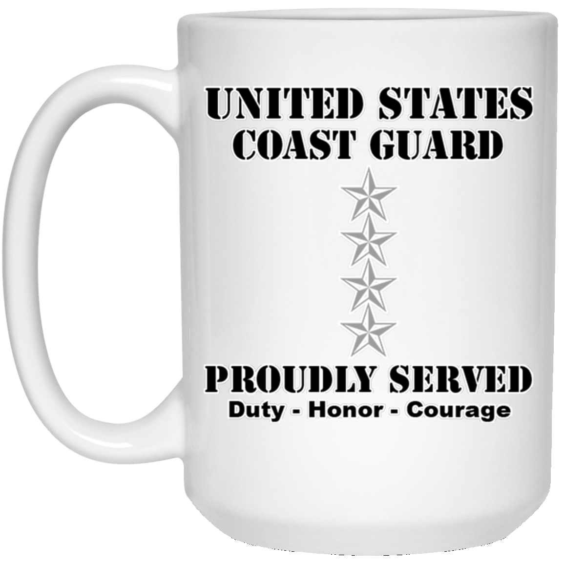 US Coast Guard O-10 Admiral O10 ADM Flag Officer Ranks White Coffee Mug - Stainless Travel Mug-Mug-USCG-Officer-Veterans Nation