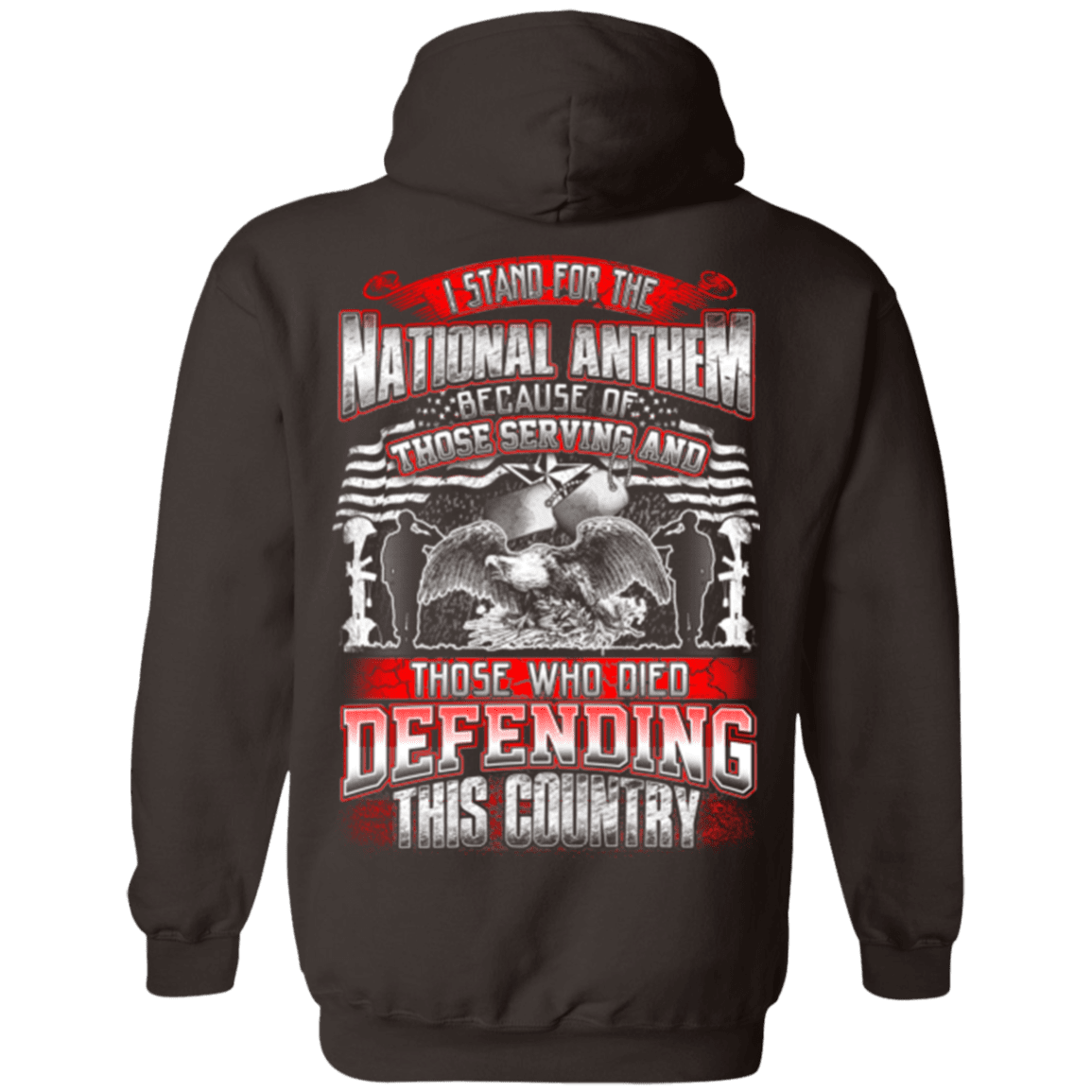 Military T-Shirt "Veteran - Stand For The National Anthem Who Defending Country"-TShirt-General-Veterans Nation