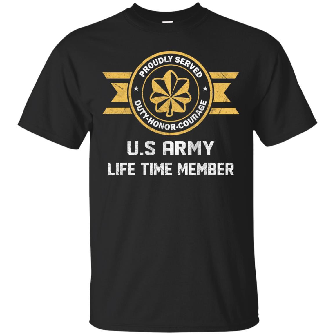 Life Time Member - US Army O-4 Major O4 MAJ Field Officer Ranks Men T Shirt On Front-TShirt-Army-Veterans Nation