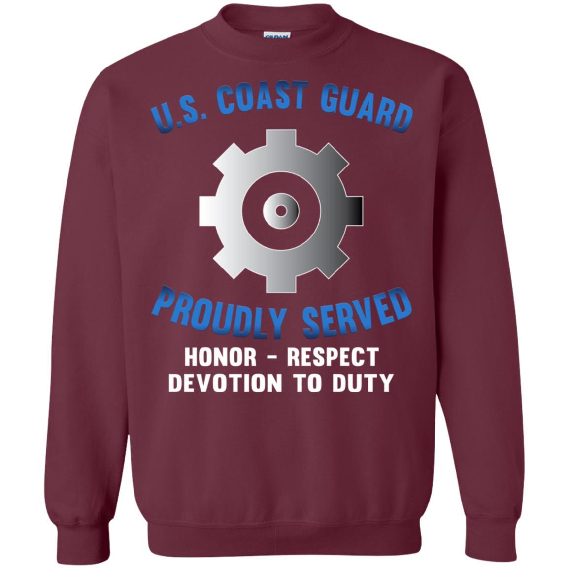 US Coast Guard Machinery Technician MK Logo Proudly Served T-Shirt For Men On Front-TShirt-USCG-Veterans Nation