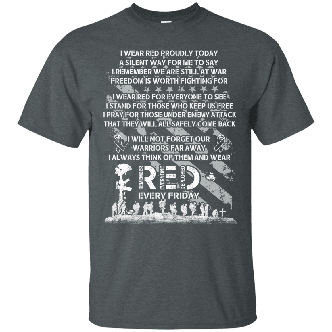 Military T-Shirt "WEAR RED EVERY DAY VETERAN REMEMBER MEMORY DAY"-TShirt-General-Veterans Nation