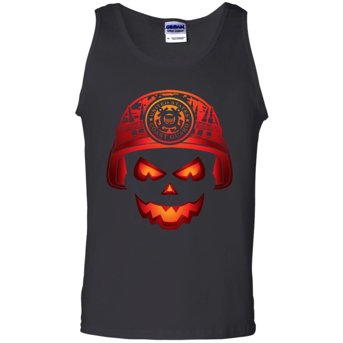 USCG Coast Guard Skull Halloween Men T Shirt On Front-TShirt-USCG-Veterans Nation