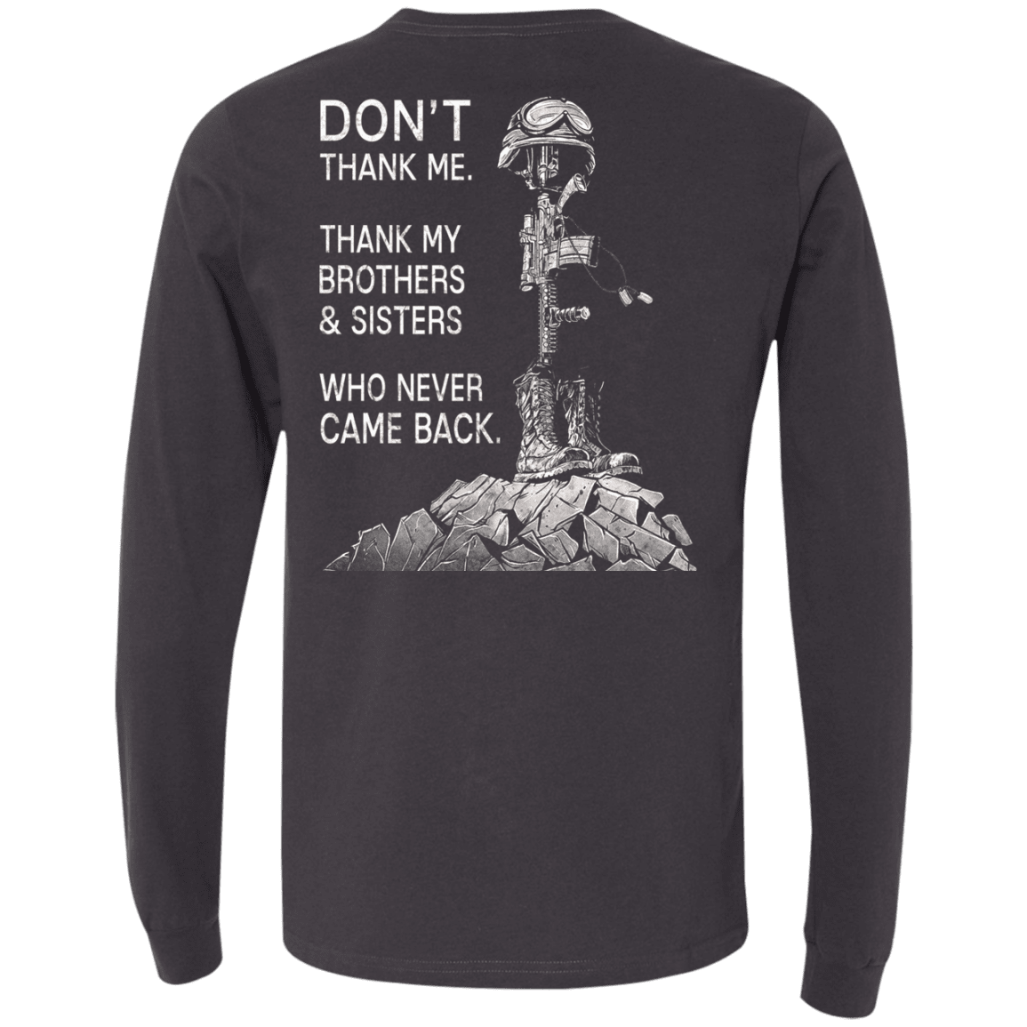 Military T-Shirt "Don't Thank Me - Thank my Brothers Sisters" - Men Back-TShirt-General-Veterans Nation