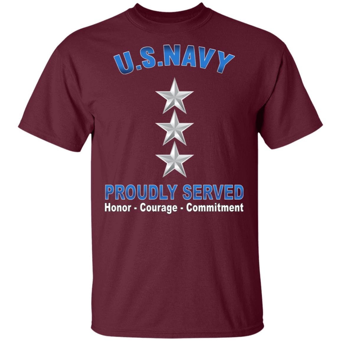 US Navy O-9 Vice Admiral O9 VADM Flag Officer Proudly Served T-Shirt On Front-Apparel-Veterans Nation