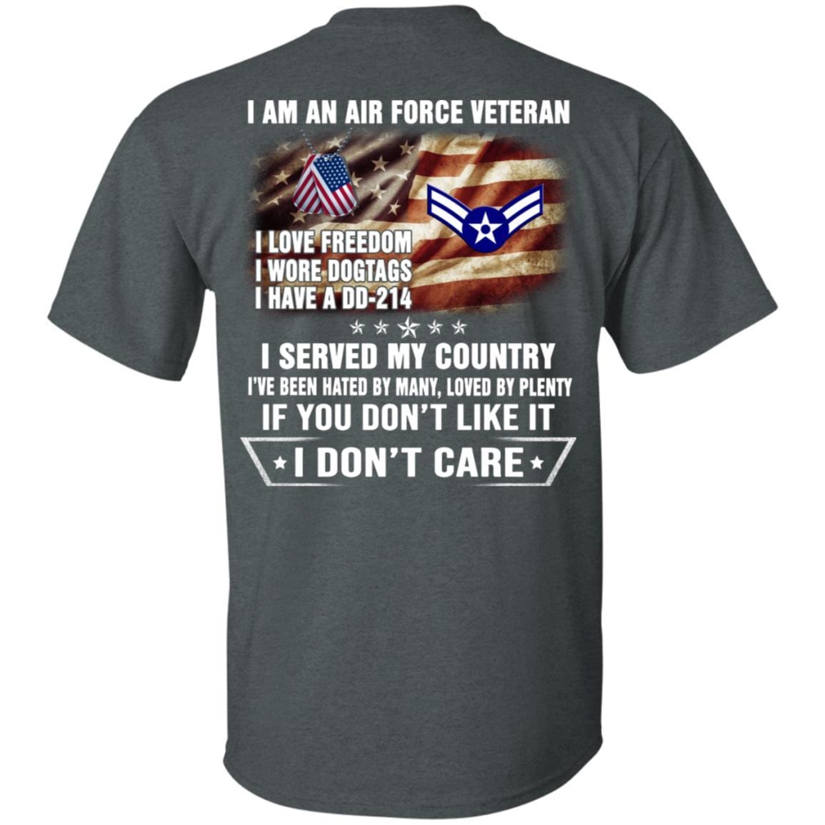 I Am An Air Force E-3 Airman First Class A1C E3 Ranks Enlisted Airman AF Rank Veteran T-Shirt On Back-TShirt-USAF-Veterans Nation