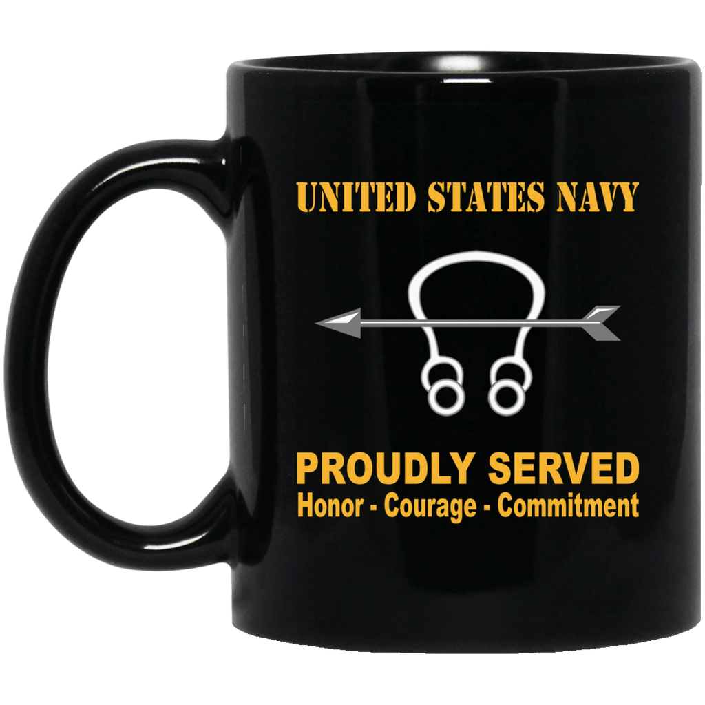 Navy Sonar Technician Navy ST Proudly Served Black Mug 11 oz - 15 oz-Mug-Navy-Rate-Veterans Nation