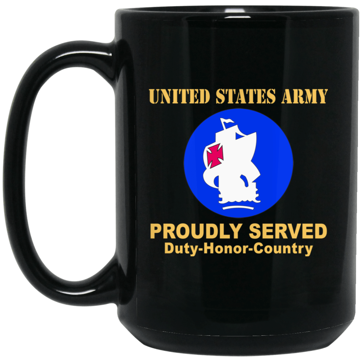 US ARMY SOUTH CSIB- 11 oz - 15 oz Black Mug-Mug-Army-CSIB-Veterans Nation